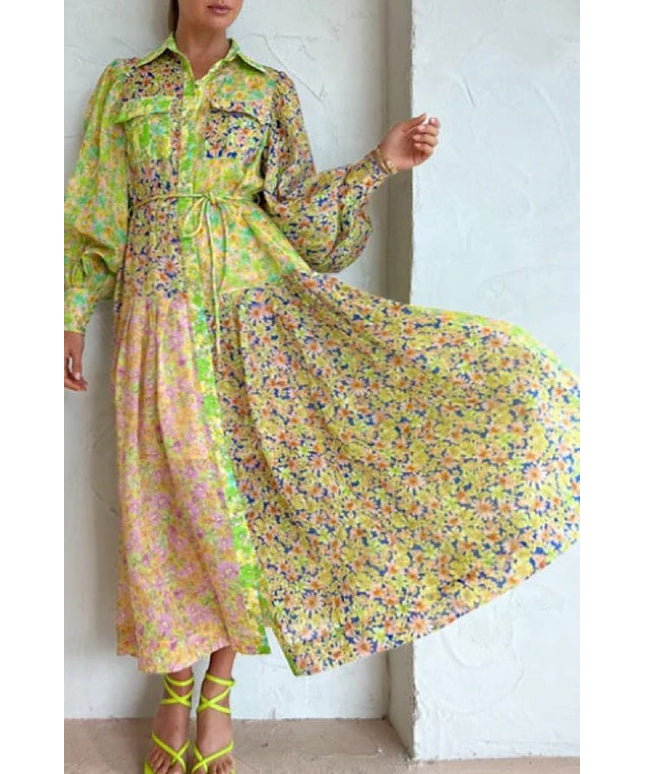 Floral long sleeve maxi dress