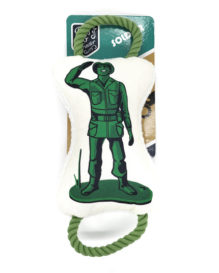 Retro Soldier with Squeaker & Crinkle Paper Plush Dog Toy