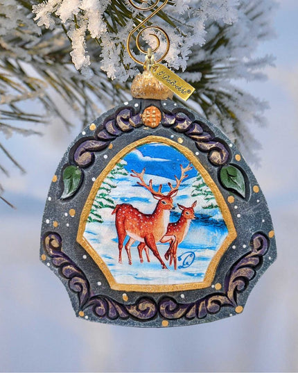 Moose Family Sculpted Hand-Painted Christmas Ornament by G. DeBrekht - Fifiels Moose Orn - 6102839