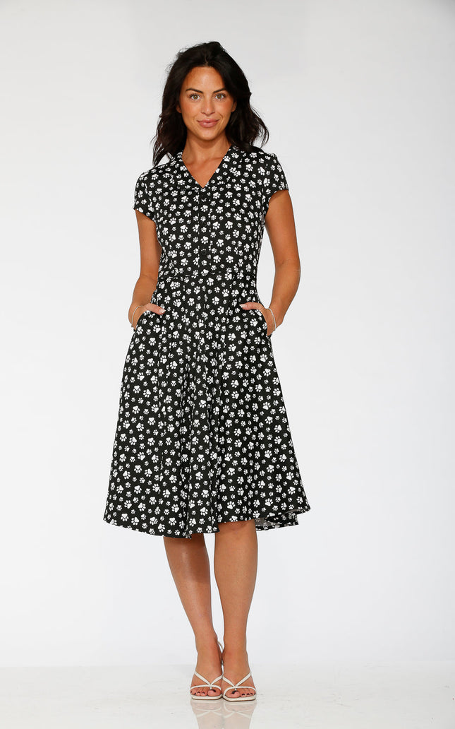 20551 Cat Paw Swing Dress in Black