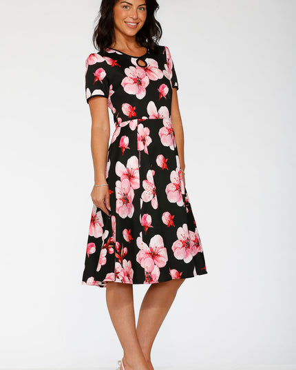 20561 Black Orchid Bloom Swing Dress