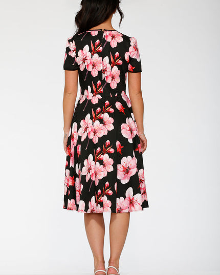 20561 Black Orchid Bloom Swing Dress