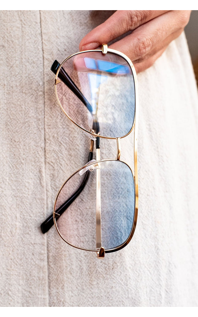 Ready to Ship | The Alex Gold/ Pink Blue  - High Quality Unisex Aviator Sunglasses