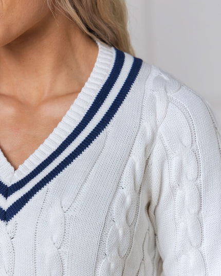 V-Neck Cricket Sweater