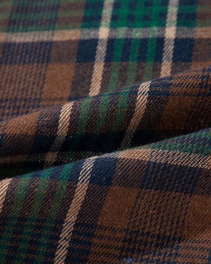 Plaid Print Chest Pockets Buttoned Shacket