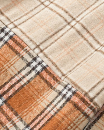 Plaid Color Block Patchwork Pocket Shirt Shacket