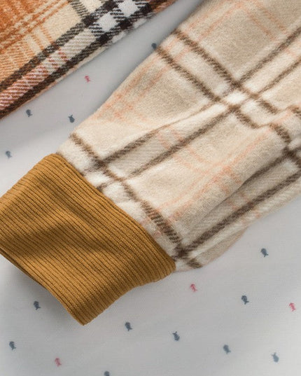 Plaid Color Block Patchwork Pocket Shirt Shacket