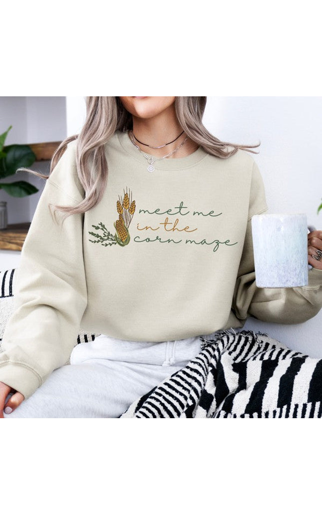 Meet me in the corn maze women's fall sweatshirt