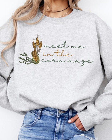 Meet me in the corn maze women's fall sweatshirt