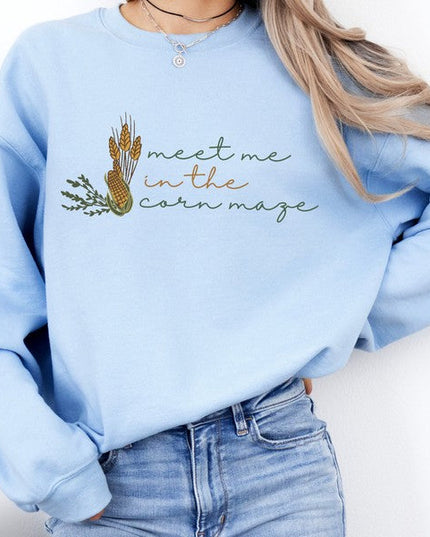 Meet me in the corn maze women's fall top