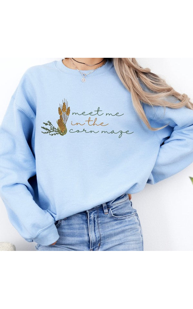 Meet me in the corn maze women's fall top