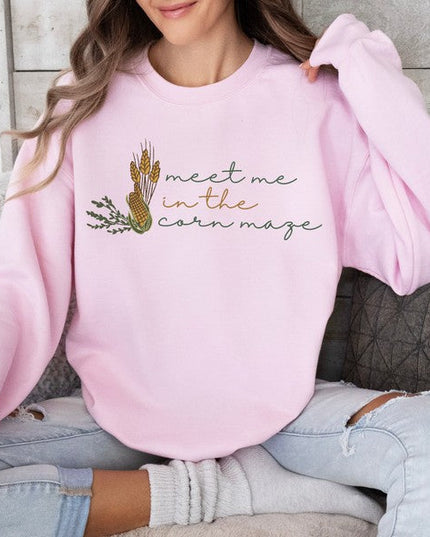 Meet me in the corn maze women's fall sweatshirt