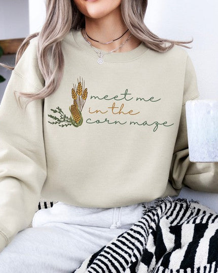 Meet me in the corn maze women's fall top