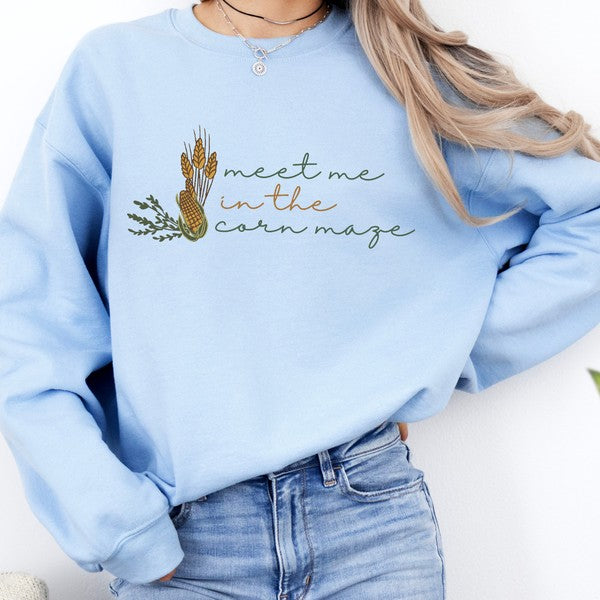 Meet me in the corn maze women's fall sweatshirt