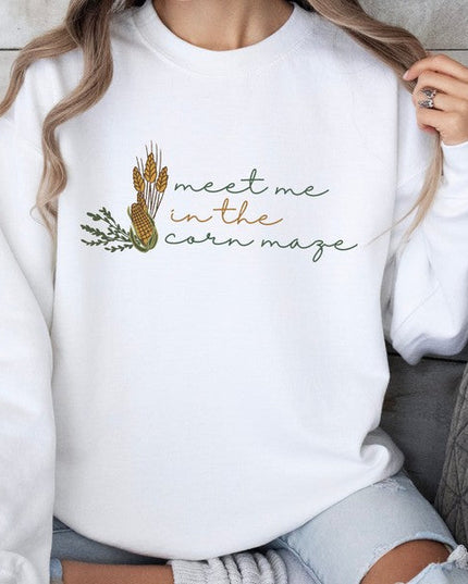 Meet me in the corn maze women's fall sweatshirt
