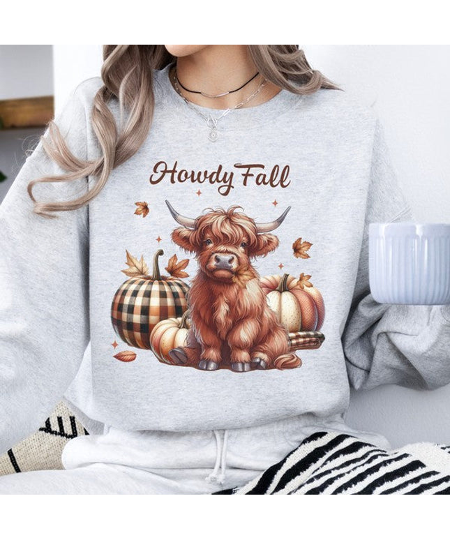 Howdy Fall Highland Cow Women's Sweatshirt