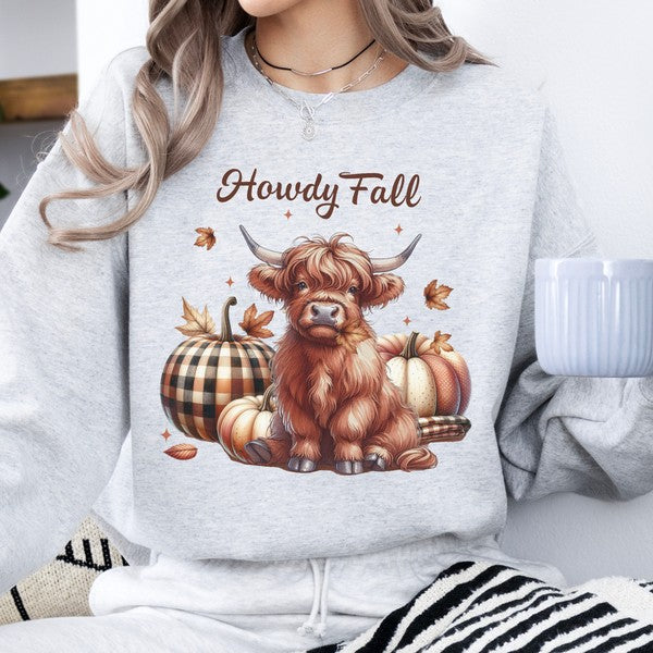 Howdy fall highlands cow women's sweatshirt