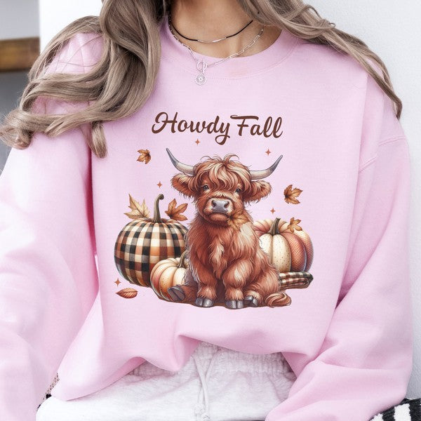 Howdy Fall Highland Cow Women's Sweatshirt