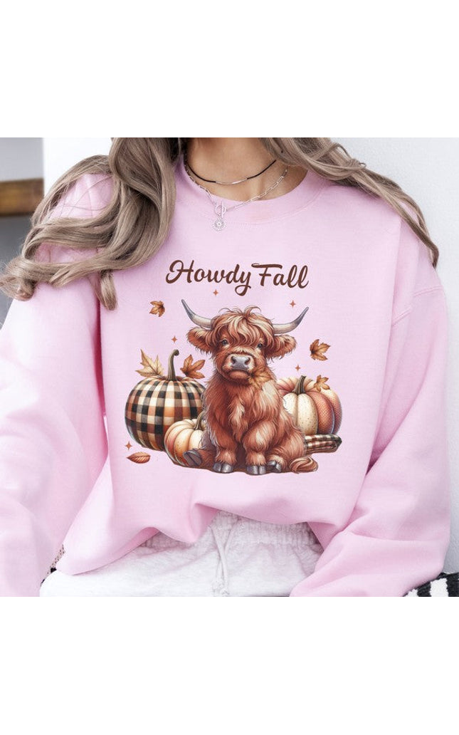 Howdy fall highlands cow women's sweatshirt