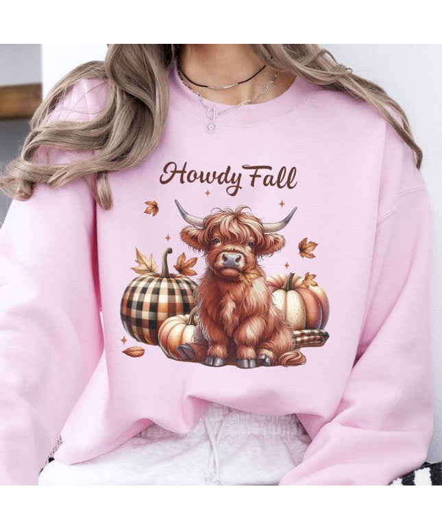 Howdy fall highlands cow women's sweatshirt