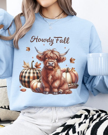Howdy Fall Highland Cow Women's Sweatshirt