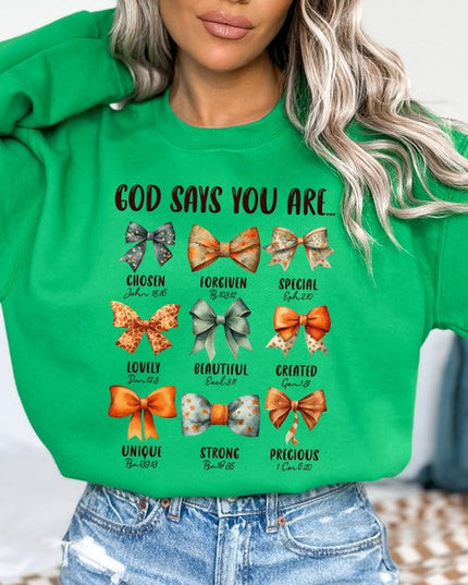 PLUS God Says You Are | Women's Faith Based Sweatshirt