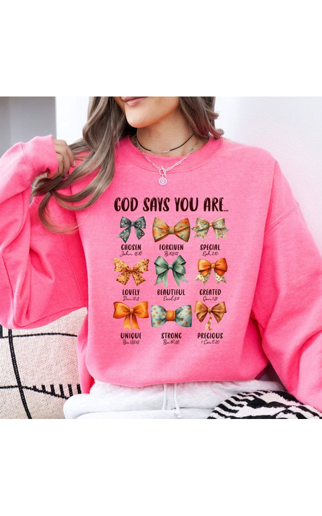 PLUS God Says You Are | Women's Faith Based Sweatshirt