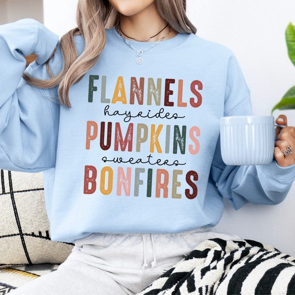 Flannels Pumpkins Bonfires Women's Fall Sweatshirt
