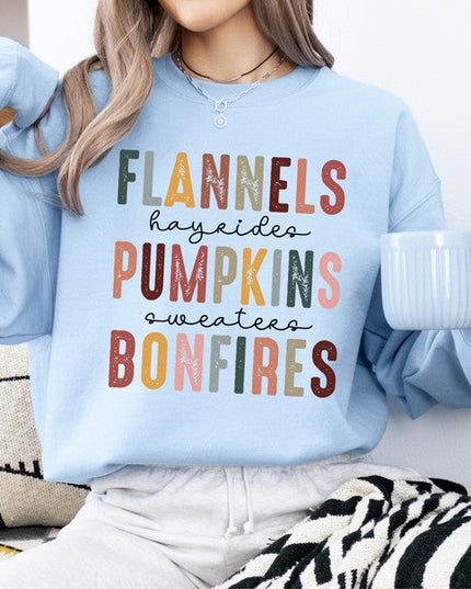 Flannels Pumpkins Bonfires Women's Fall Sweatshirt