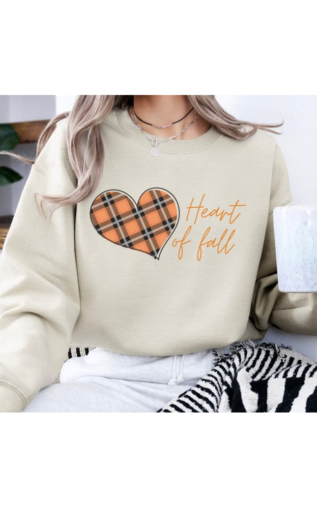 Plaid Heart of fall women's sweatshirt