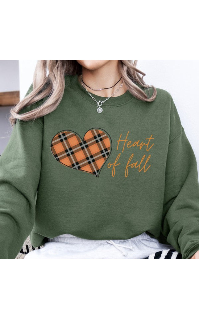 Plaid Heart of Fall Women's Sweatshirt