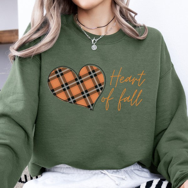 Plaid Heart of fall women's sweatshirt