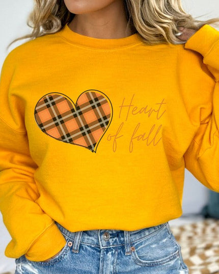Plaid Heart of fall women's sweatshirt