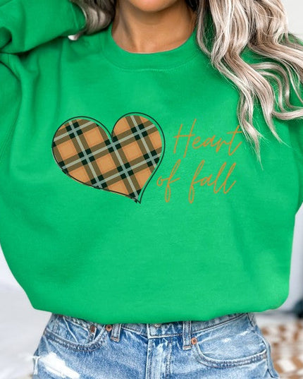 Plaid Heart of fall women's sweatshirt