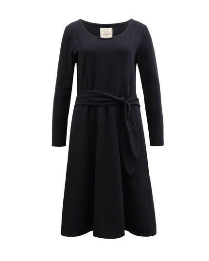 Organic Long Sleeve Tie-Waist Knit Dress