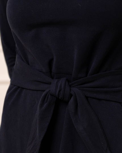 Organic Long Sleeve Tie-Waist Knit Dress