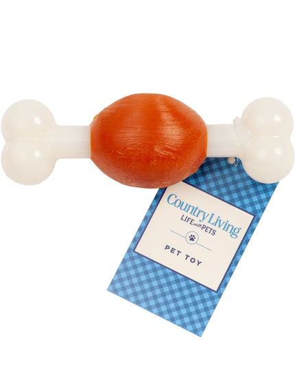 Country Living TPR & Nylon Bone Dog Chew Toy - Beef-Flavored, Ideal for Small Dogs