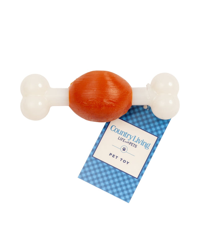 Country Living TPR & Nylon Bone Dog Chew Toy - Beef-Flavored, Ideal for Small Dogs