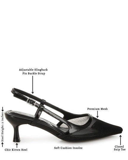 Florina Snip-Toe Slingback Heel Sandals