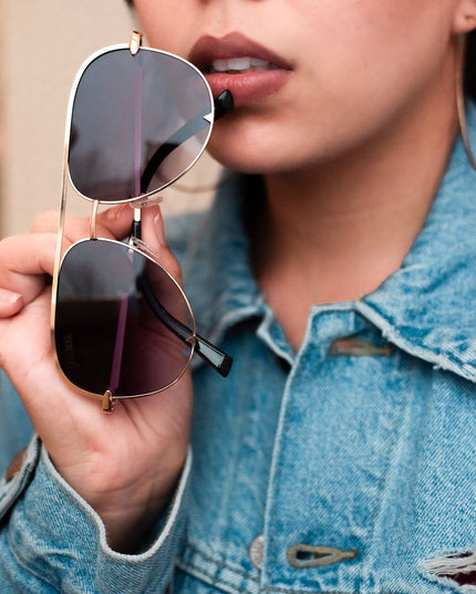 Ready to Ship  | The Alex Gold/Gray- High Quality Unisex Aviator Sunglasses