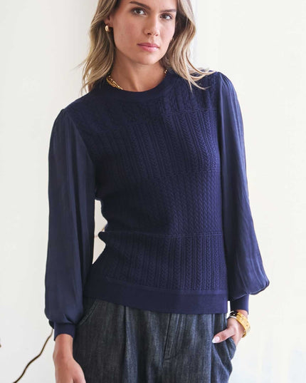 Woven Combo Sweater