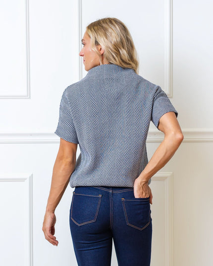 Mock Neck Short Sleeve Sweater