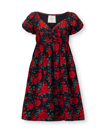 Puff Sleeve Crossover Dress