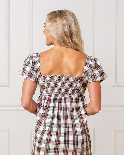 Puff Sleeve Crossover Dress