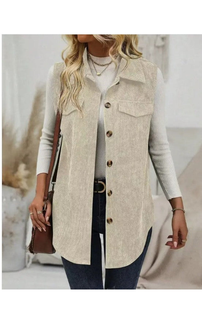 Corduroy Buttoned Vest