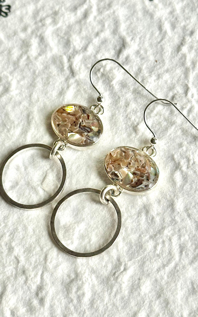 Abalone Drop Statement Earrings