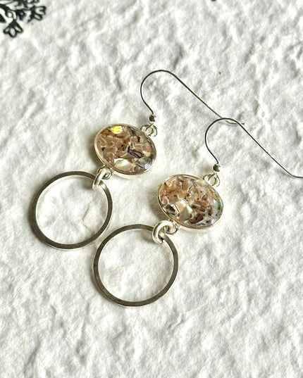 Abalone Drop Statement Earrings