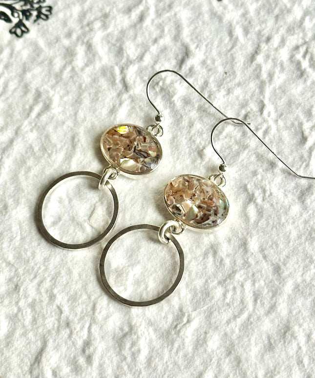 Abalone Drop Statement Earrings