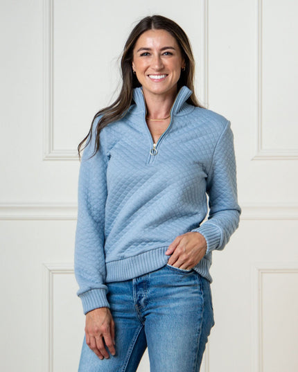Quilted Half Zip Pullover