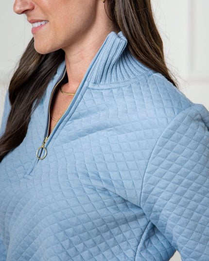 Quilted Half Zip Pullover